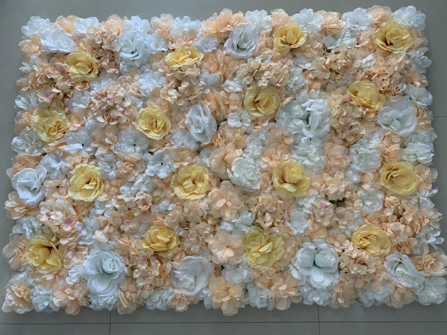 champagne orange Silk Rose Artificial Flower Wall Home Decoration Romantic Wedding Backdrop 40x60cm