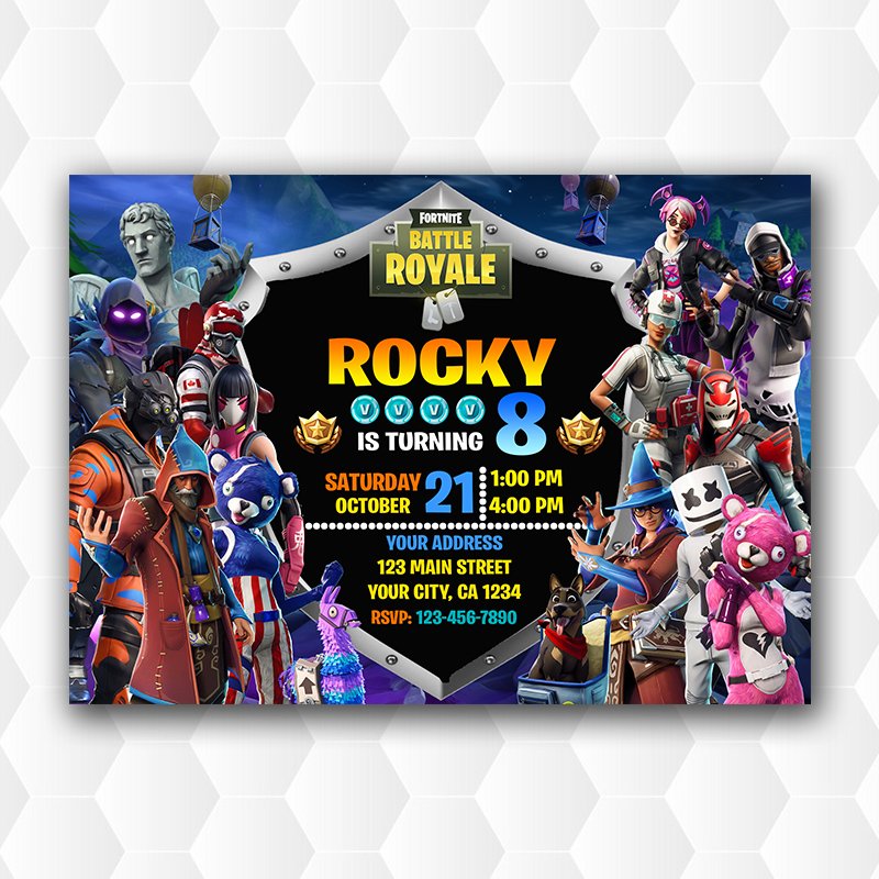 Fortnite Birthday Party Invitations