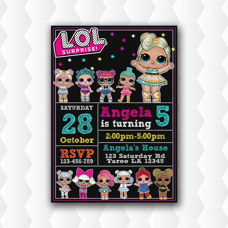 Lol Doll Luxe Character Birthday Invitations For Girl