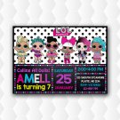 Lol Doll Dot Theme Birthday Invitations For Girl