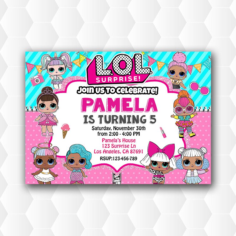 Lol Doll Birthday Party Invitations For Girl