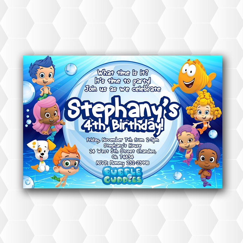 Bubble Guppies Birthday Invitations, Bubble Guppies Invitation