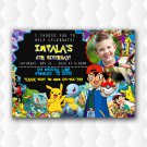 Pokemon Birthday Invitations, Pokemon Birthday Party Invitation With Photo