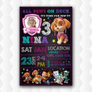 Skye Paw Patrol Birthday Invitations, Paw Patrol Invitation For Girl With Photo Skye Paw Patrol Birthday Invitations, Paw Patrol Invitation For Girl With Photo