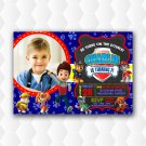 Paw Patrol Birthday Invitation For Boy With Photo Paw Patrol Birthday Invitation For Boy With Photo