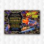 Nerf Gun War Birthday Invitations, Dart Invitation With Camo Army