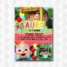 Cocomelon BirthdayParty Invitation With Photo For Girl Cocomelon BirthdayParty Invitation With Photo For Girl