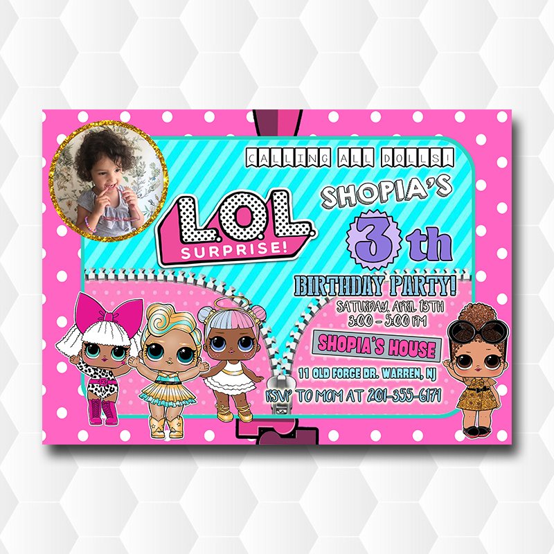 Lol Dolls Surprise Printable Birthday Invitation For Girl