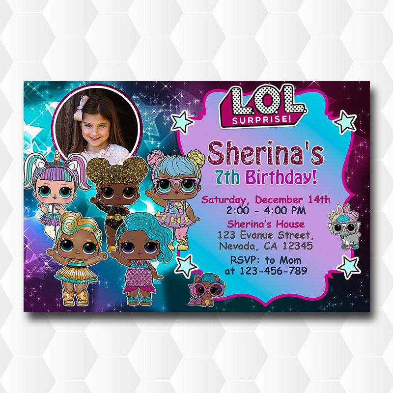 Lol Dolls Birthday Surprise Invitation For Girl
