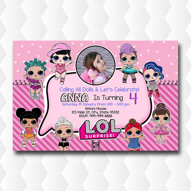 Lol Dolls Surprise Printable Birthday Invitation