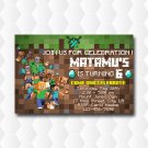 Minecraft Bedrock Birthday Invitations Minecraft Bedrock Birthday Invitations