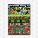 Minecraft Bedrock Birthday Invitation Party