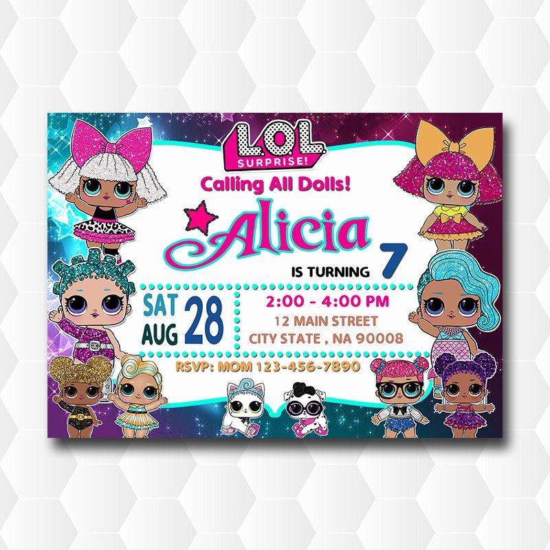 Lol Dolls Surprise Birthday Invitations