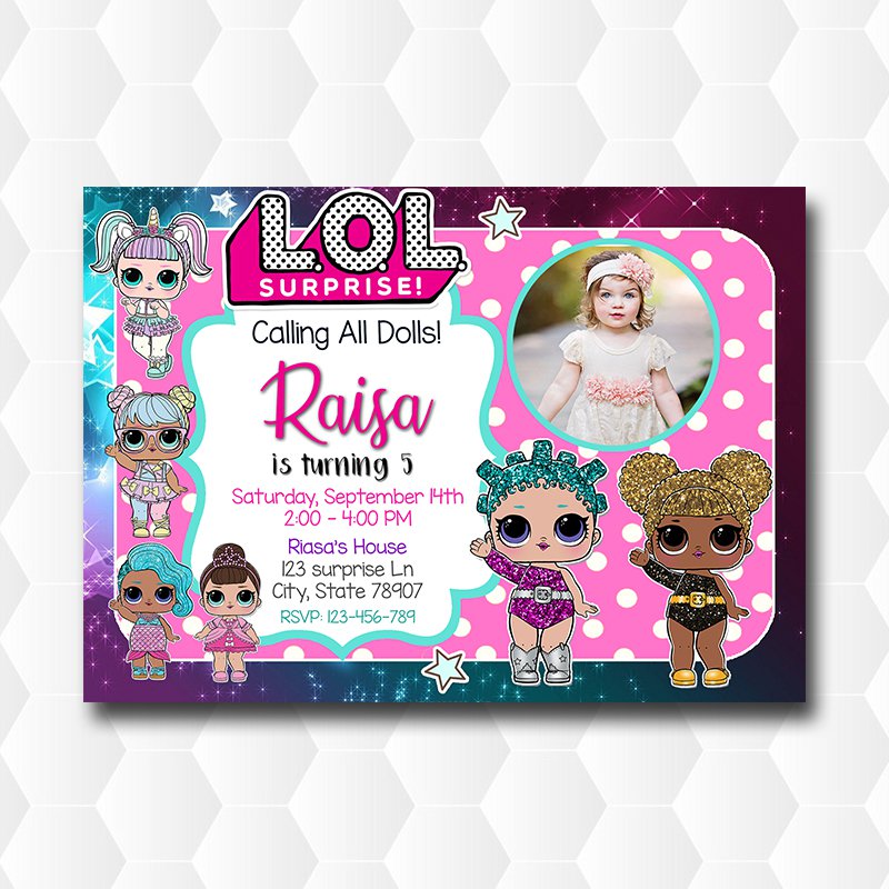 Lol Dolls Calling Surprise Invitations With Photo