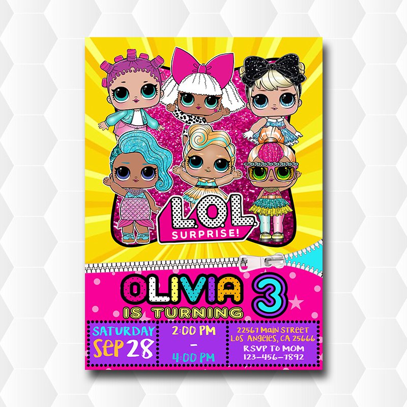 Lol Dolls Surprise Spring Sparkle Invitation