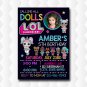 Lol Dolls Surprise Unicorn Birthday Invitation With Photo