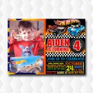 Hot Wheels Birthday Party Invitations With Photo Hot Wheels Birthday Party Invitations With Photo