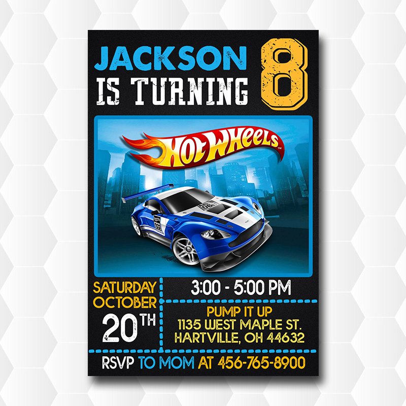Hot Wheels Birthday Invitations For Boy Invitation