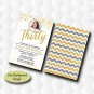 30TH Birthday Invitation Gold Glitter With Photo
