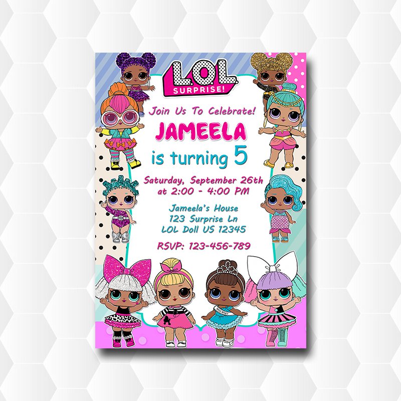 Lol Dolls Caracters Invitation