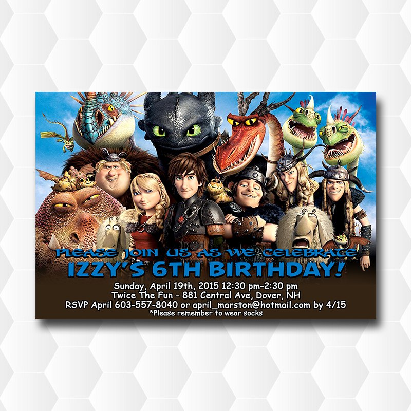 How To Train Your Dragon Birthday Invitation