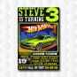Hot Wheels Boys Birthday Invitations
