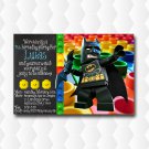 Batman Lego Inspired Birthday Invitation