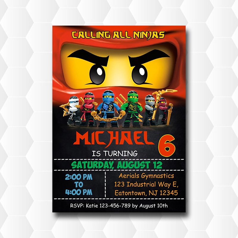 Red Ninjago Invitations