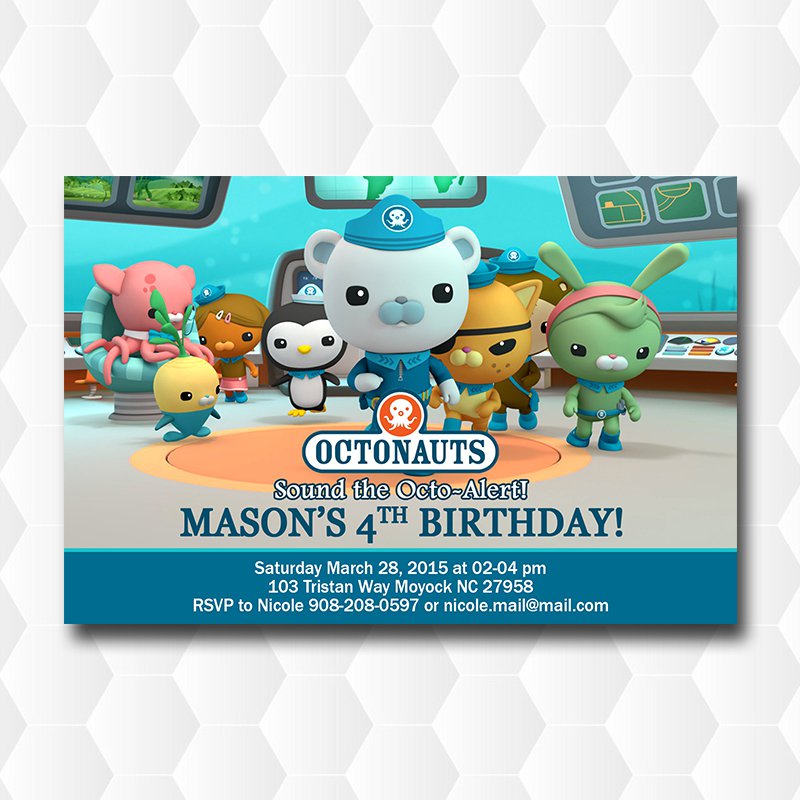 Octonauts For Boy or Girl Birthday Invitations