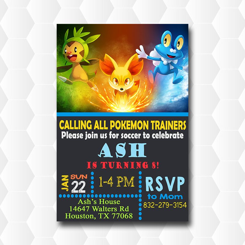 Pokemon Birthday Party Invitations