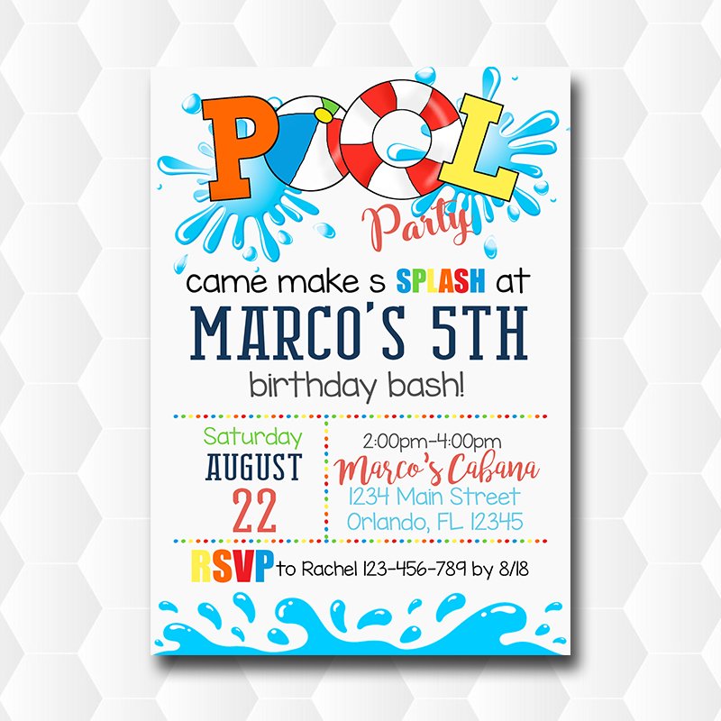 Swimm Pool Part Invations