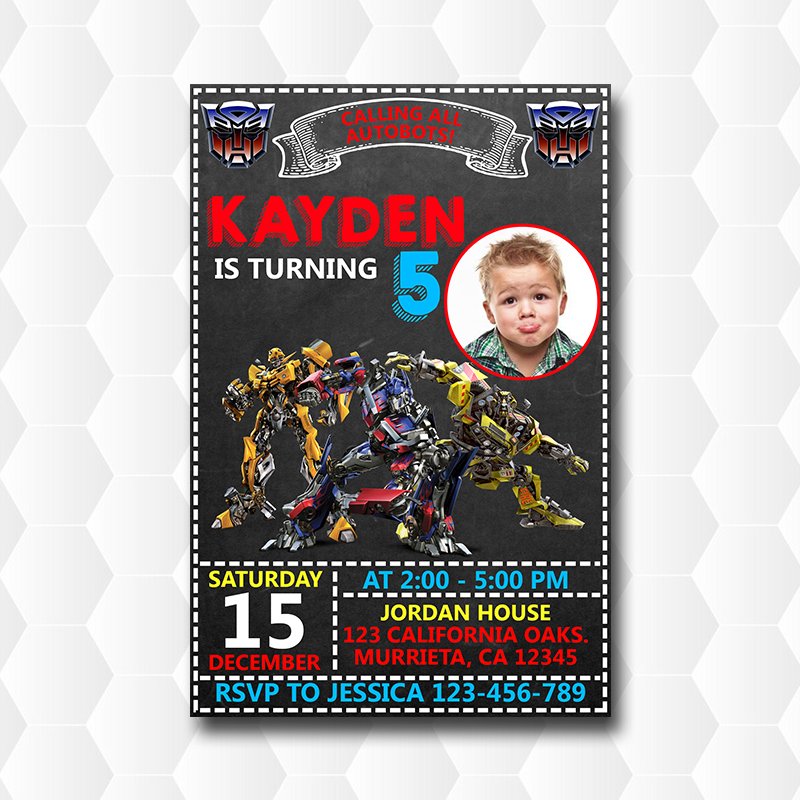 Transformers Invitation With Photo