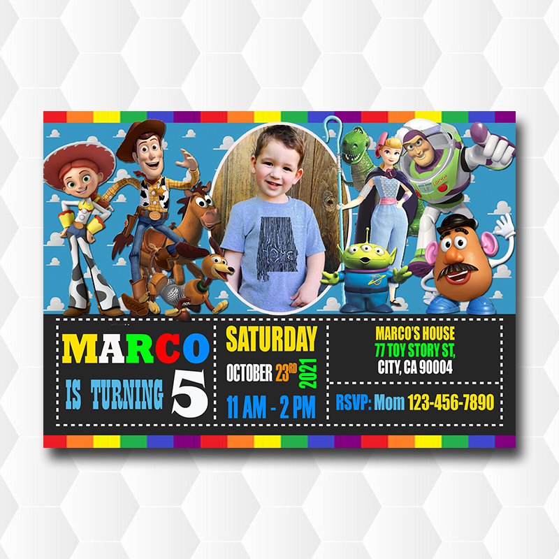 Toy Story Character Birthday Invitation