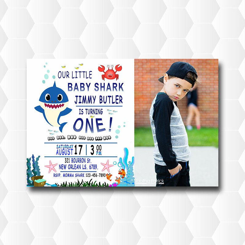 Baby Shark Invitation For Boy With Photos