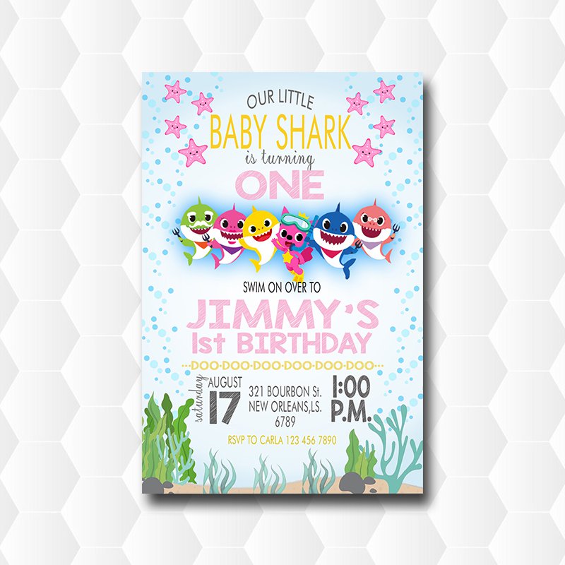 Baby Shark Do Doo Dooo Birthday Invitation