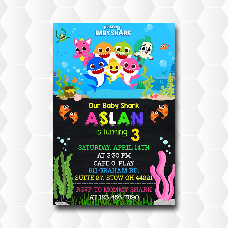 Baby Shark Pinkfong Invitation