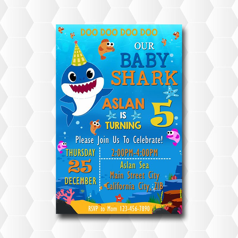 Baby Shark Doo Doo Doo Invitation