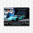 Lamborghini Cars Birthday Invitation With Photo
