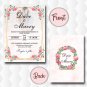 Pink Floral Wedding Invitation