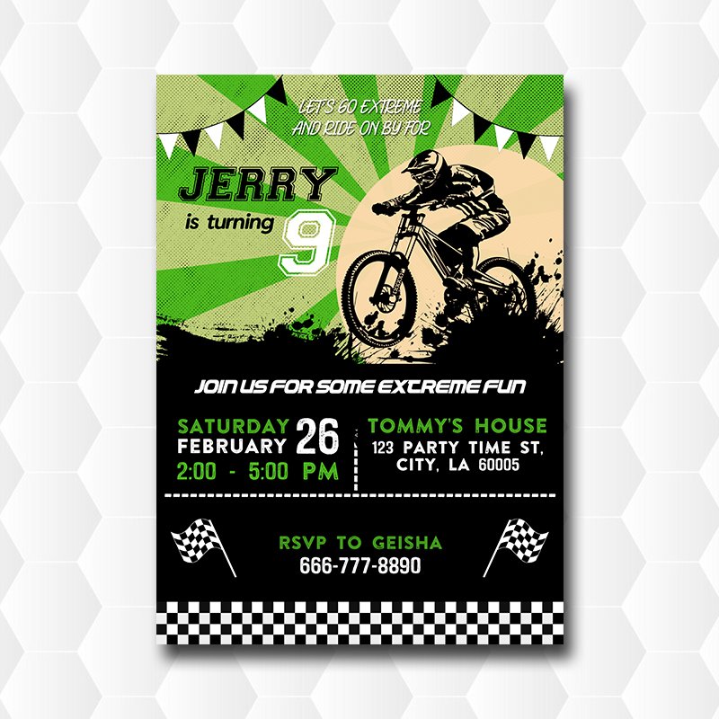 BMX Birthday Invitation