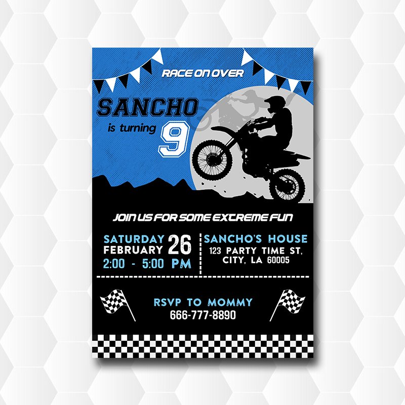 Dirt Bike Birthday Invitation
