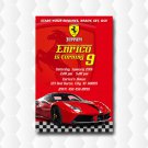 Ferrari Cars Birthday Invitation
