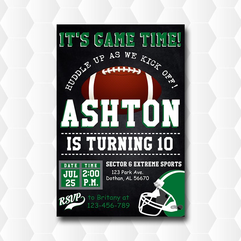 Football Birthday Invitation
