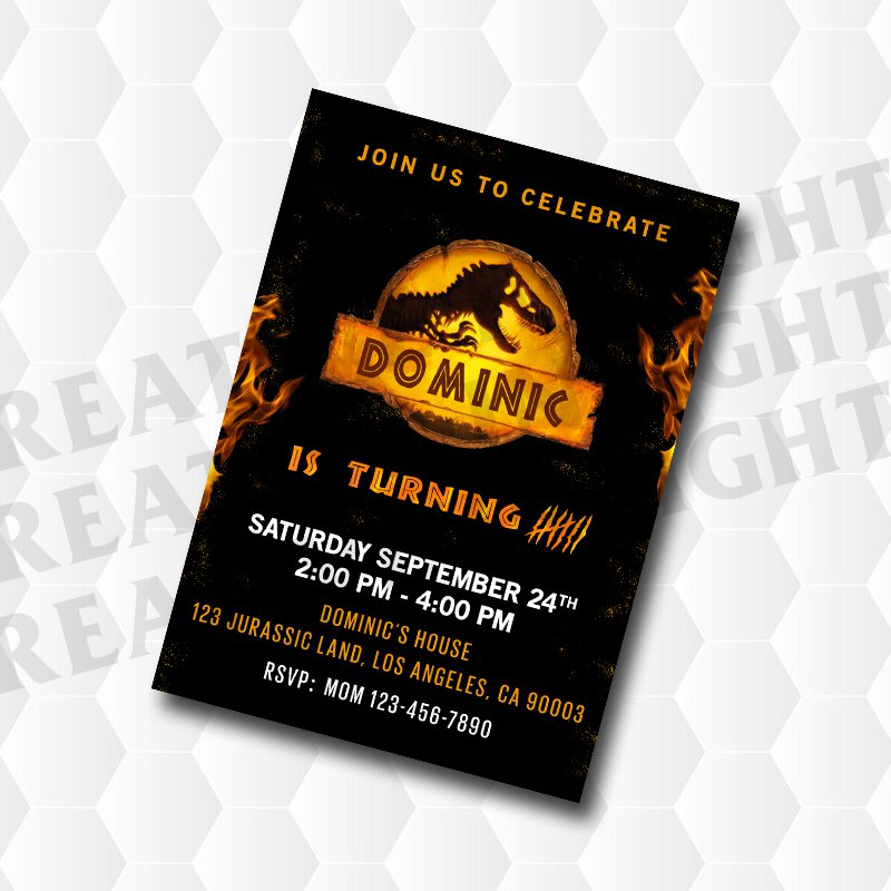 Jurassic World Dominion Birthday Invitation