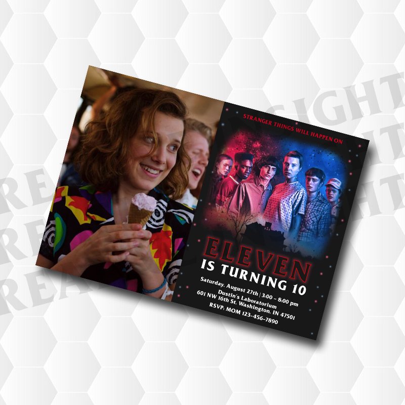 Stranger Things Birthday Inviation Birthday Invitation With Photos