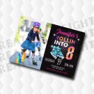 Roller Skating Birthday Invitation With Photo