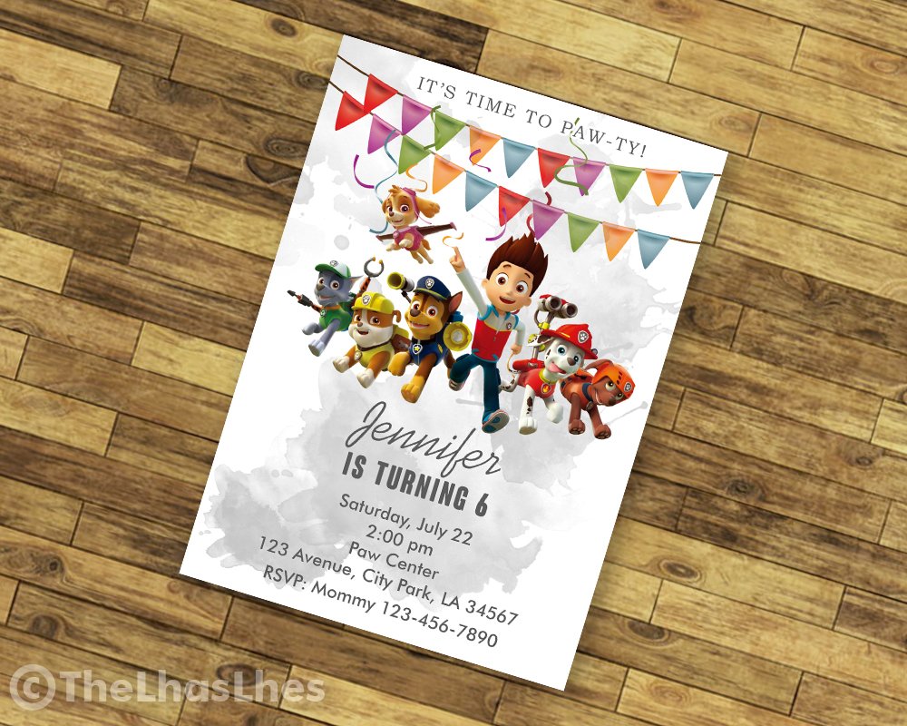Birthday invitation | Paw patrol invitation | Birthday Invitation for kids | Digital birthday card