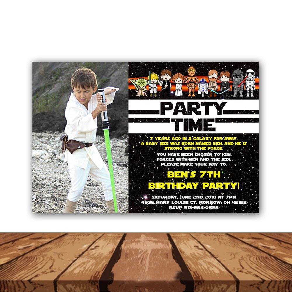 Star Wars Birthday Invitation With Photos