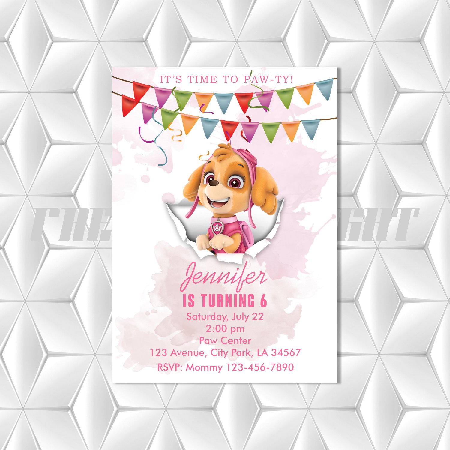 Birthday invitation | Paw patrol invitation | Birthday Invitation for kids | Digital birthday card