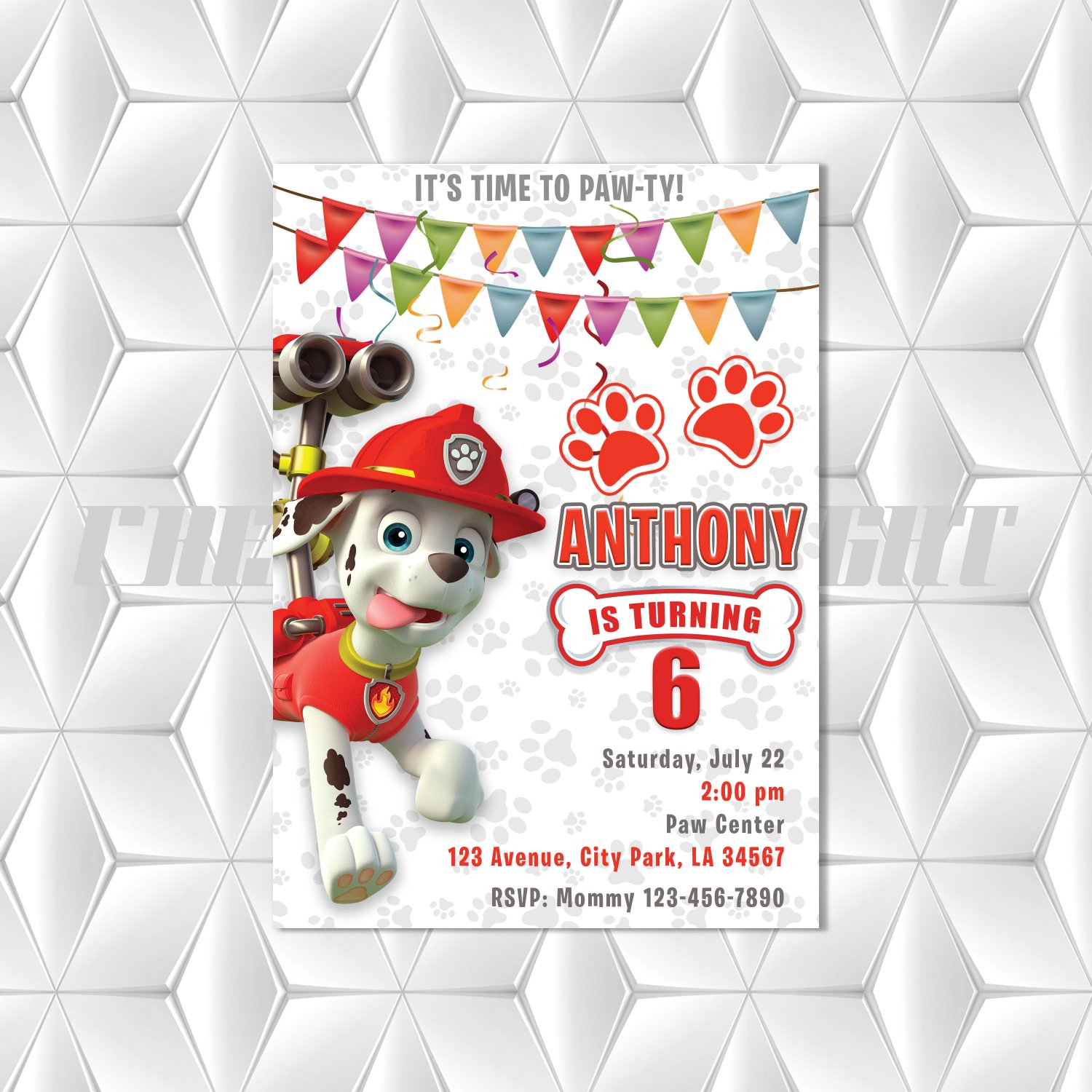 Birthday invitation | Paw patrol invitation | Birthday Invitation for kids | Digital birthday card